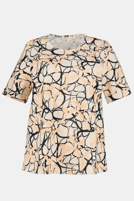 T-Shirt, Grafikmuster, Rundhals, Halbarm, Biobaumwolle