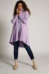 Zip Front Ruffle Hi-Low Hem Tunic Sweatshirt