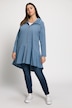 Zip Front Ruffle Hi-Low Hem Tunic Sweatshirt