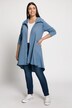 Zip Front Ruffle Hi-Low Hem Tunic Sweatshirt