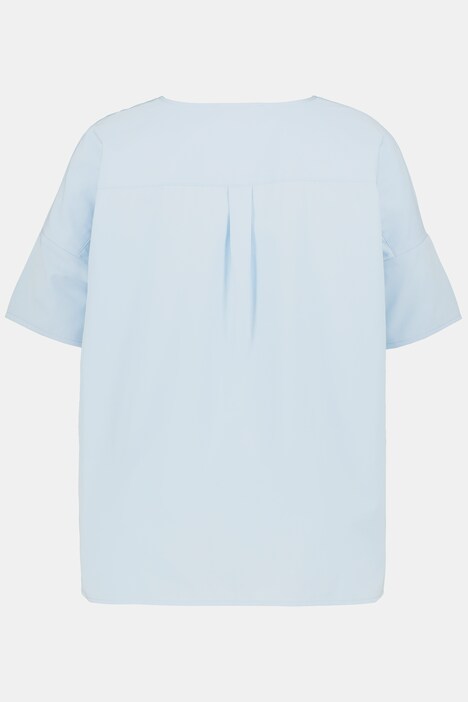 Bluse, Oversized, Rundhals, Halbarm, Biobaumwolle