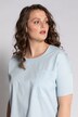 Bluse, Oversized, Rundhals, Halbarm, Biobaumwolle