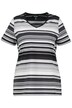 Pruhované tričko, výstřih do V, Classic, krátké rukávy