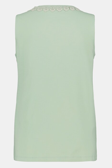 Top, Wickeloptik, Spitze, ärmellos, Biobaumwolle