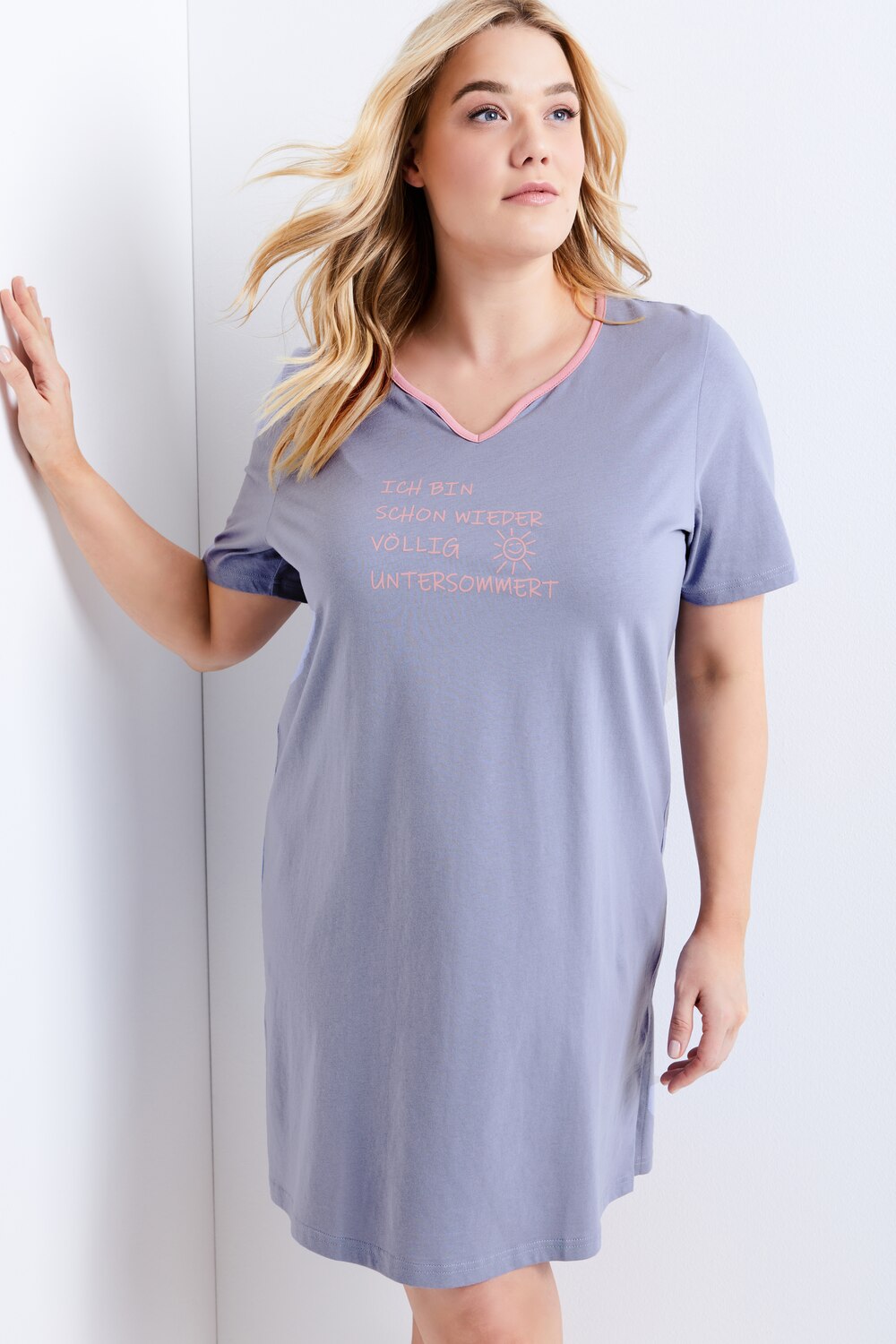 Grote Maten longshirt, Dames, blauw, Maat: 58/60, Katoen, Ulla Popken Grote Maten longshirt, Dames, blauw, Maat: 58/60, Katoen, Ulla Popken