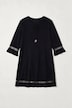 Kleid, Zierschnürung, V-Ausschnitt, 3/4-Arm