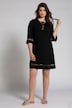 Kleid, Zierschnürung, V-Ausschnitt, 3/4-Arm