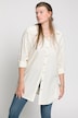 Hemd, oversized, Hemdkragen, Langarm, Leinen Mix