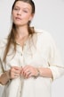 Hemd, oversized, Hemdkragen, Langarm, Leinen Mix