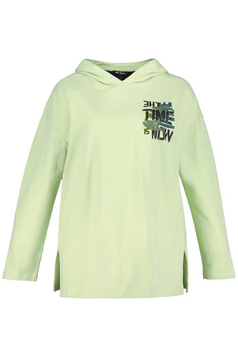 Mikina, kapuce, oversize, dlouhé rukávy