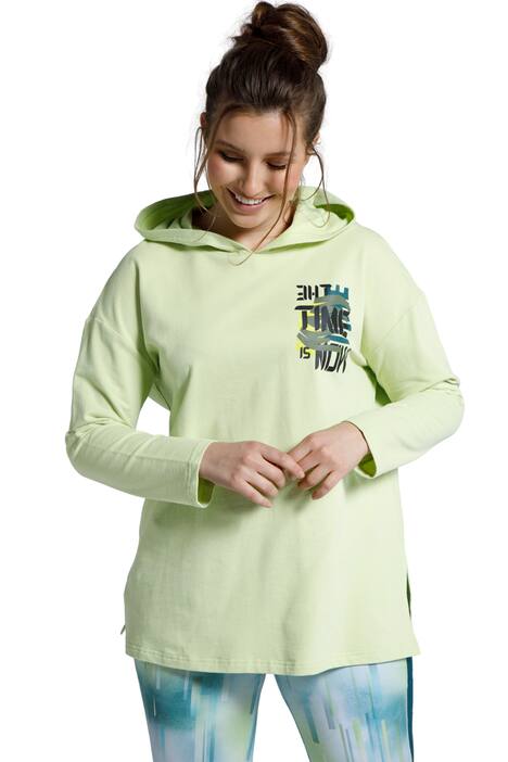 Mikina, kapuce, oversize, dlouhé rukávy