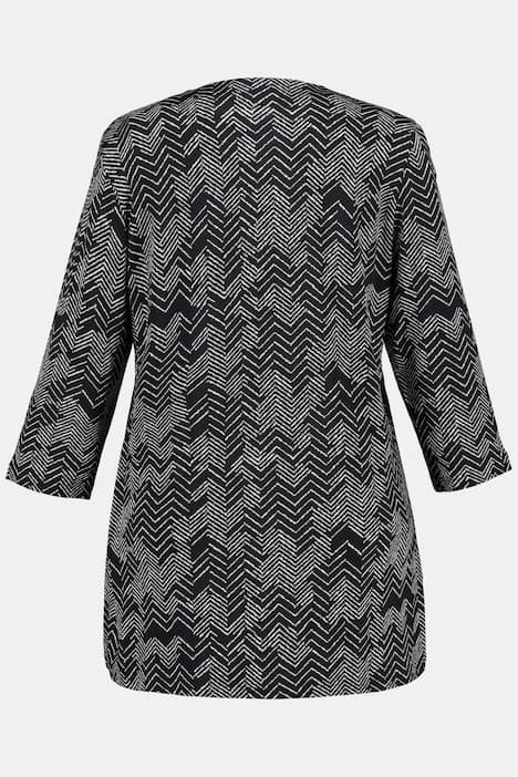 Slinkyshirt, Zacken-Desing, Herz-Ausschnitt, 3/4-Arm