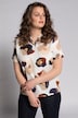 Blus, leomönster, oversized, halv ärm, ekobomull