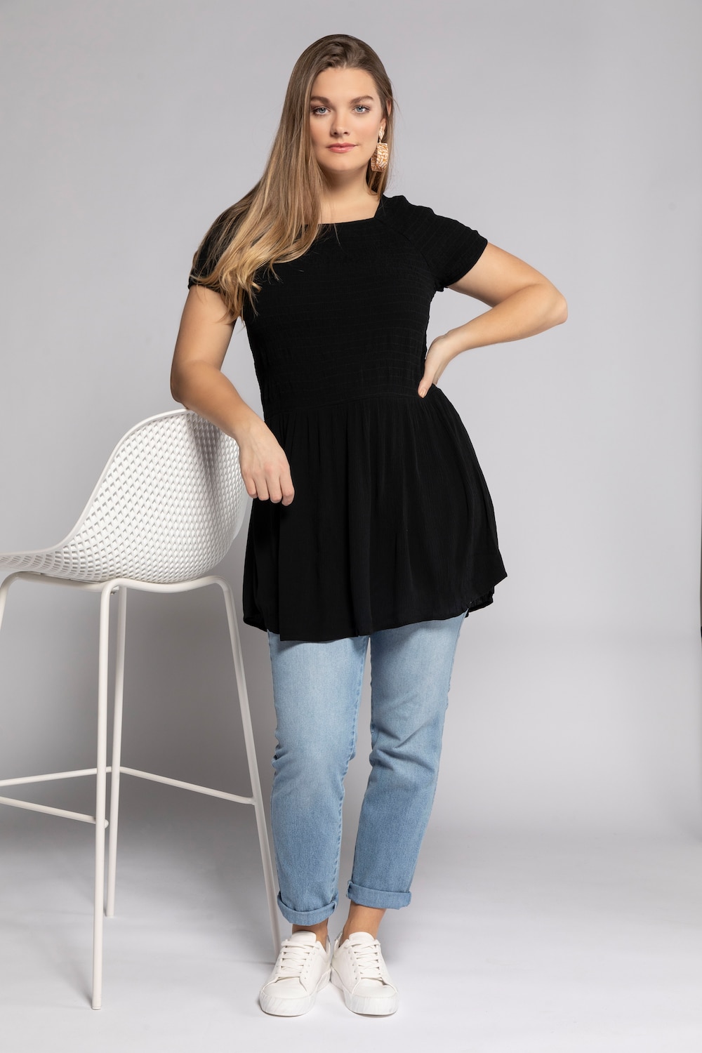 Grote Maten shirt, Dames, zwart, Maat: 50/52, Viscose, Ulla Popken Grote Maten shirt, Dames, zwart, Maat: 50/52, Viscose, Ulla Popken