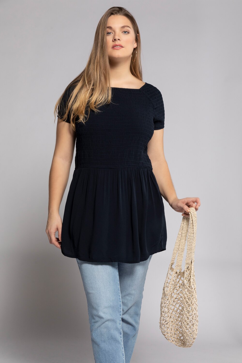 Grote Maten shirt, Dames, blauw, Maat: 54/56, Viscose, Ulla Popken Grote Maten shirt, Dames, blauw, Maat: 54/56, Viscose, Ulla Popken