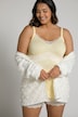 Floral Lace Trim Stretch Knit Shorty Pajama Set