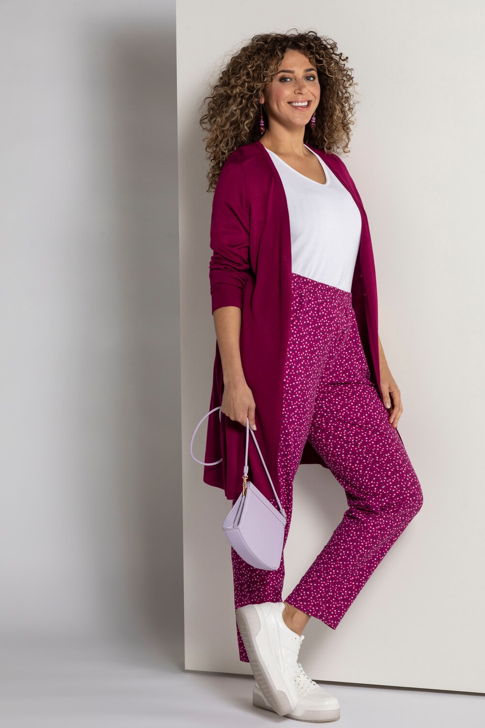 Grote Maten broek, Dames, roze, Maat: 54/56, Viscose, Ulla Popken Grote Maten broek, Dames, roze, Maat: 54/56, Viscose, Ulla Popken