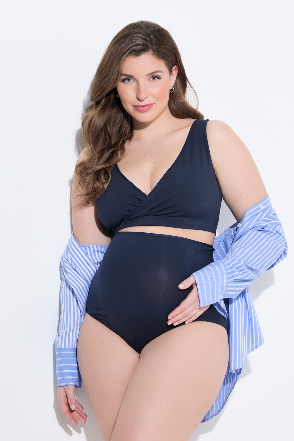 Große Größen Bellieva-Taillenslip, Damen, blau, Größe: 54/56, Baumwolle, Ulla Popken