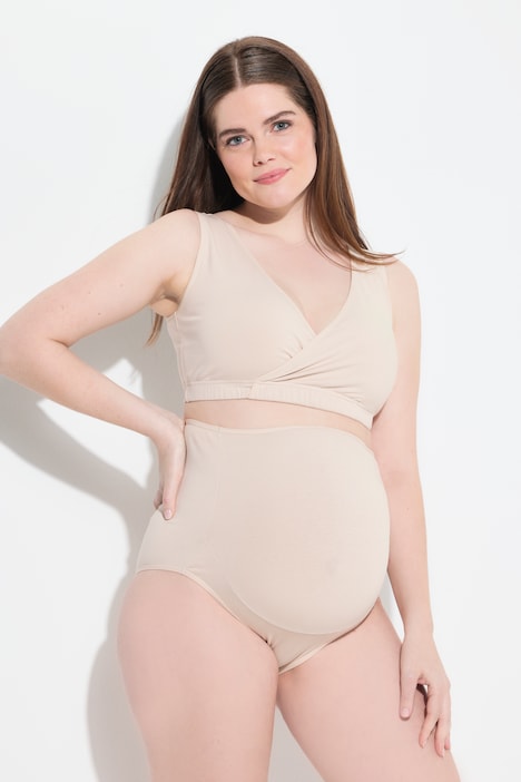 Culotte taille haute Bellieva en coton bio certifié GOTS, avec empiècement sur le ventre