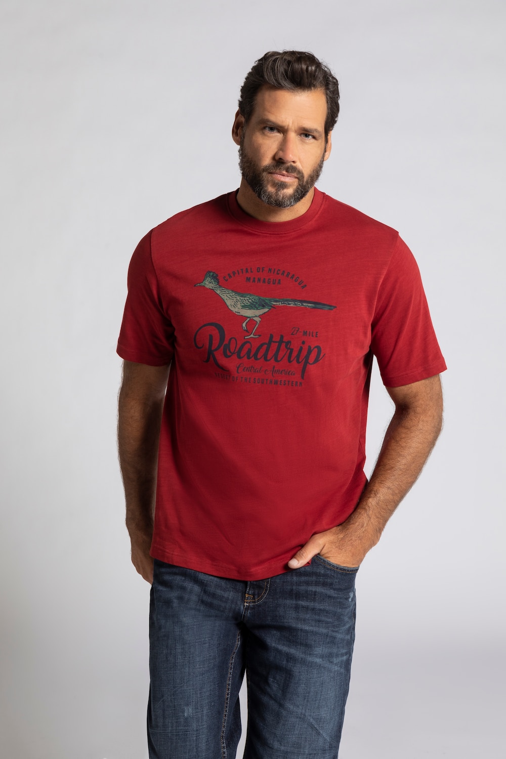 Grote Maten T-shirt, Heren, rood, Maat: XL, Katoen, JP1880