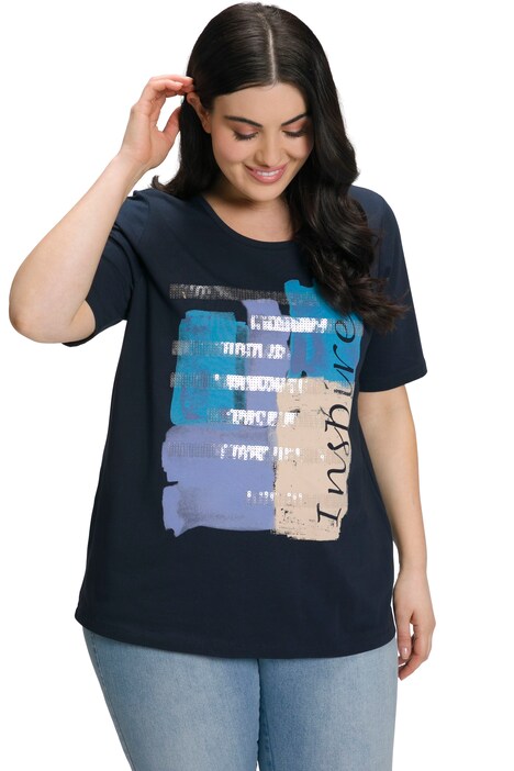 Tričko, abstraktní potisk, Classic, kulatý výstřih, krátké rukávy