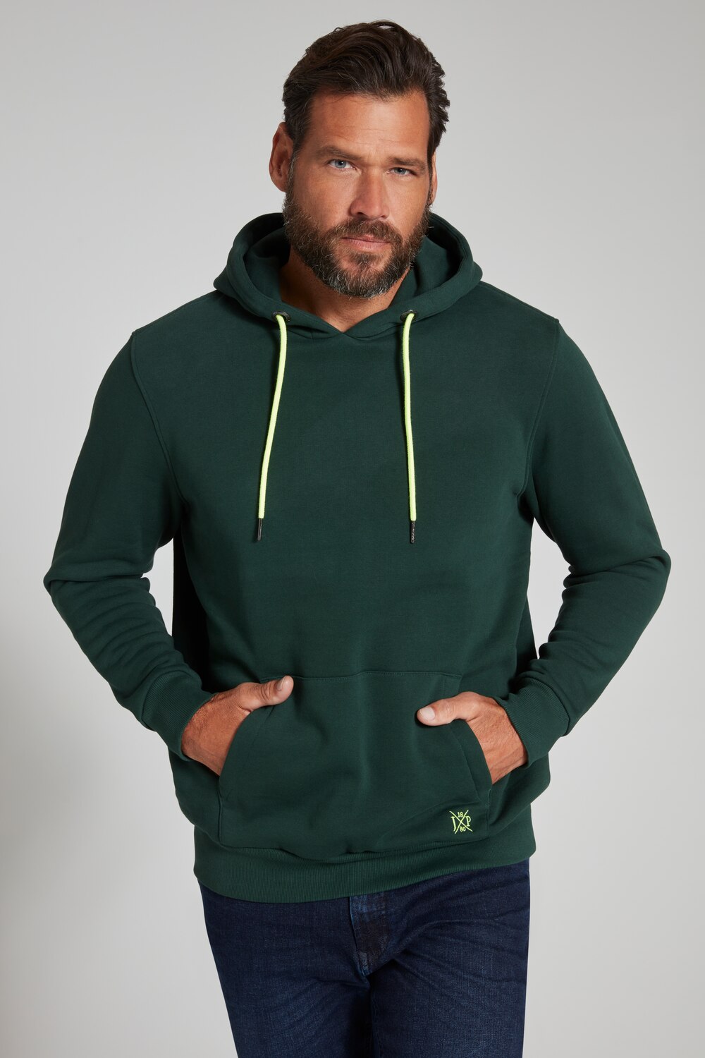 Grote Maten hoodie, Heren, groen, Maat: L, Katoen, JP1880