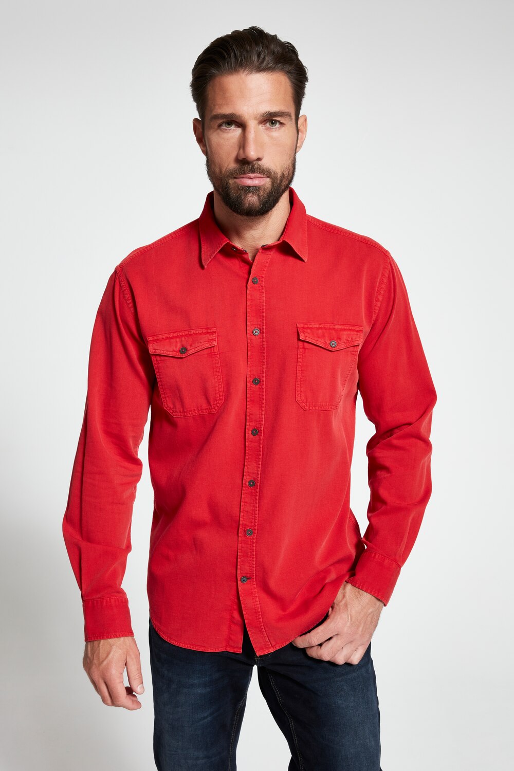 Grote Maten overhemd, Heren, rood, Maat: 6XL, Katoen, JP1880