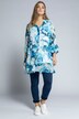 Watercolor Floral Button Flounce Sleeve Tunic Blouse