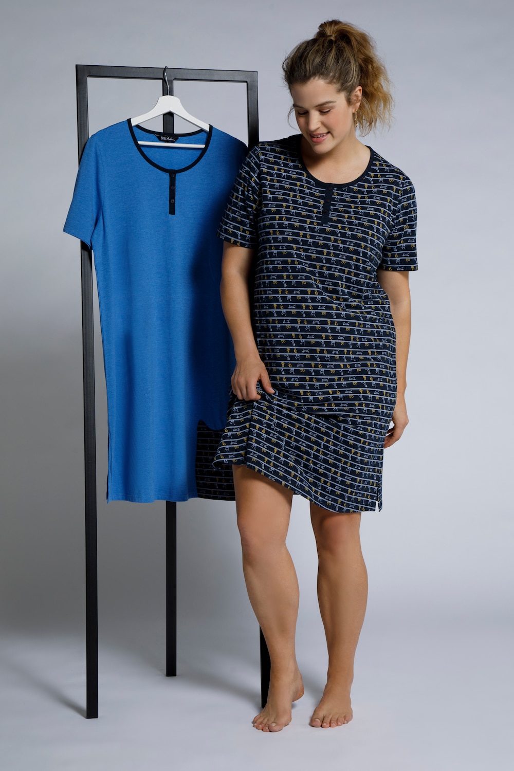Grote Maten bigshirts, Dames, blauw, Maat: 46/48, Ulla Popken Grote Maten bigshirts, Dames, blauw, Maat: 46/48, Ulla Popken
