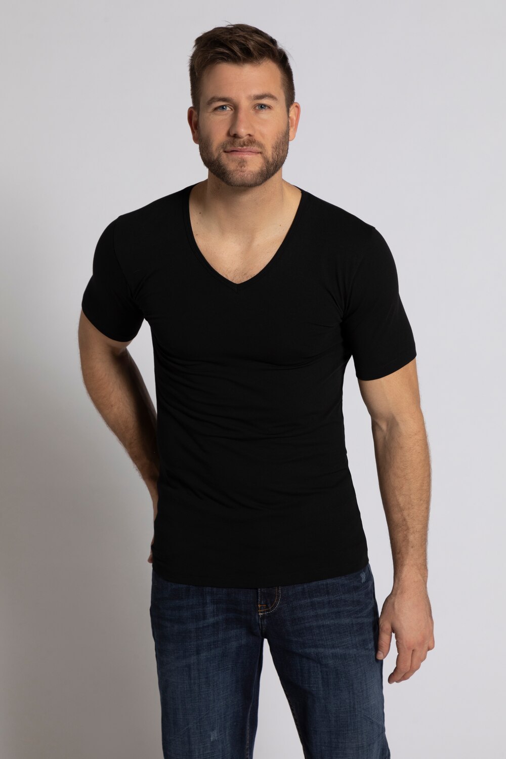 Grote Maten comfortabel underwear-shirt, Heren, zwart, Maat: L, Katoen, JP1880 Grote Maten comfortabel underwear-shirt, Heren, zwart, Maat: L, Katoen, JP1880
