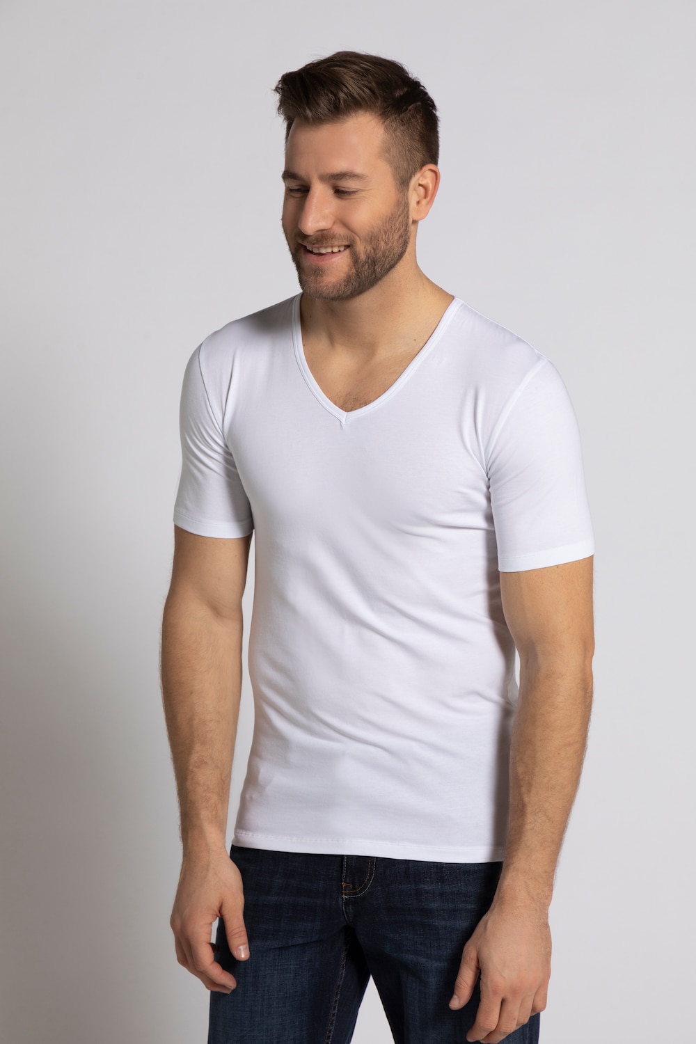 Grote Maten comfortabel underwear-shirt, Heren, wit, Maat: XL, Katoen, JP1880