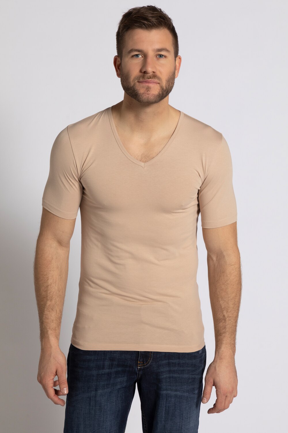 Grote Maten comfortabel underwear-shirt, Heren, beige, Maat: XL, Katoen, JP1880