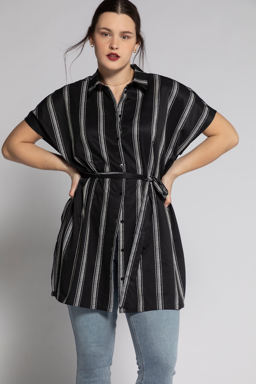 Grote Maten blouse, Dames, zwart, Maat: 50/52, Polyester, Studio Untold