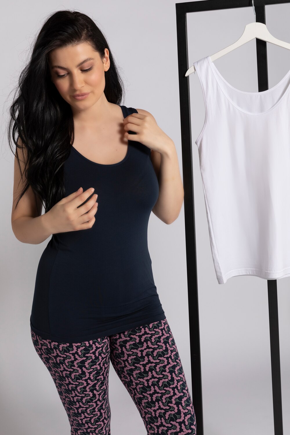 Grote Maten tanktop, Dames, wit, Maat: 42/44, Katoen, Ulla Popken Grote Maten tanktop, Dames, wit, Maat: 42/44, Katoen, Ulla Popken