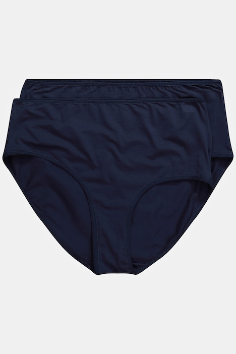 2 Pack of Eco Stretch Cotton Brief Panties - Navy, White