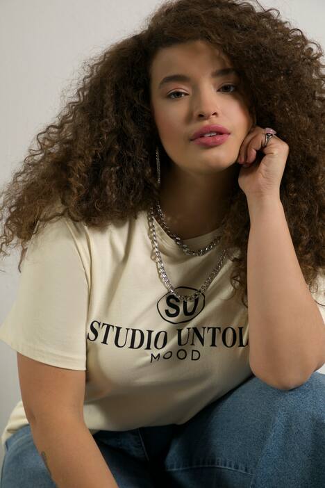 topp, extra lång, rund hals, halv ärm, statement