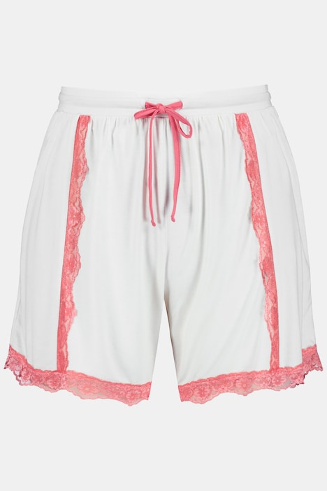 pink shorts with white trim