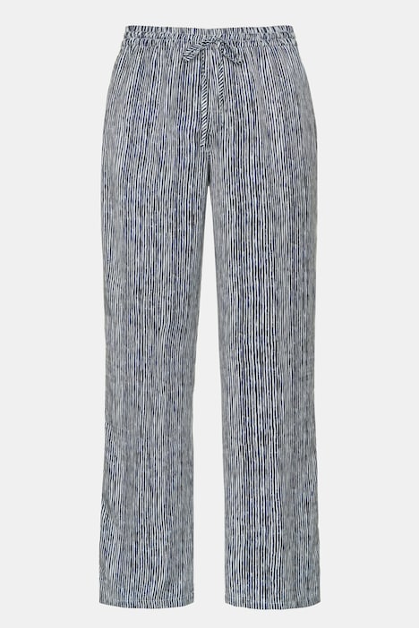 Thin Stripe Straight Leg Elastic Waist Pants | Comfort Pants | Pants