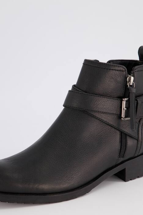 Kožené kotníkové boty, zip, šířka H