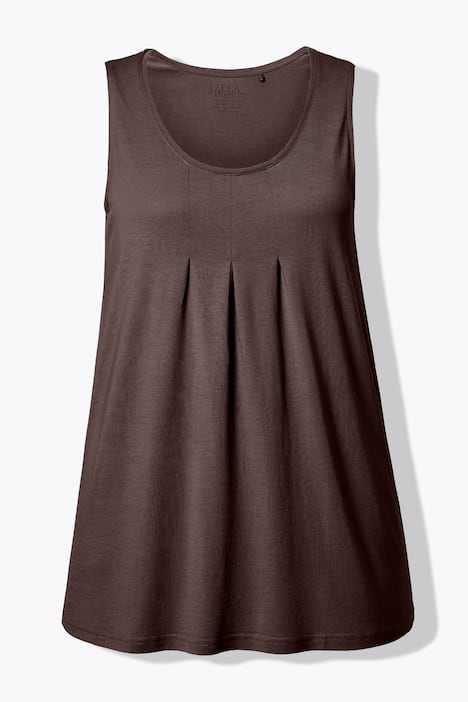 Débardeur en modal à jolis plis creux. Coupe évasée, encolure ronde et larges bretelles