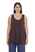 Top, ozdobné sklady, A střih, kulatý výstřih, bez rukávů, modal