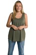 Top, ozdobné sklady, A střih, kulatý výstřih, bez rukávů, modal