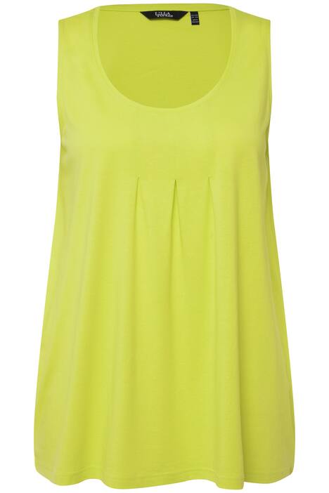 Top, ozdobné sklady, A střih, kulatý výstřih, bez rukávů, modal