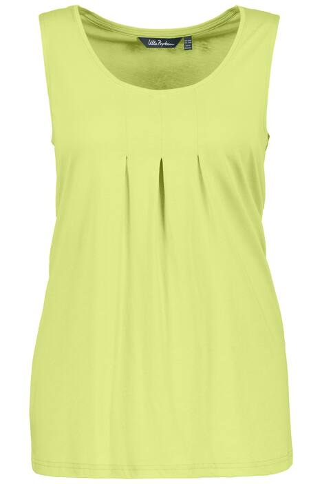 Top, ozdobné sklady, A střih, kulatý výstřih, bez rukávů, modal