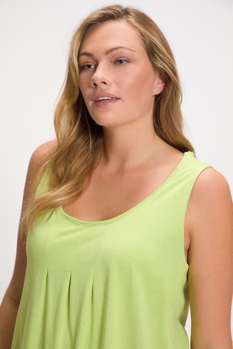 Top, Zierfalten, A-Linie, Rundhals, ärmellos, Modal