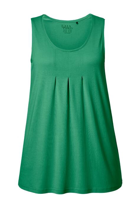 Top, ozdobné sklady, A střih, kulatý výstřih, bez rukávů, modal