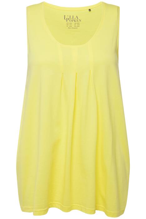 Top, ozdobné sklady, A střih, kulatý výstřih, bez rukávů, modal