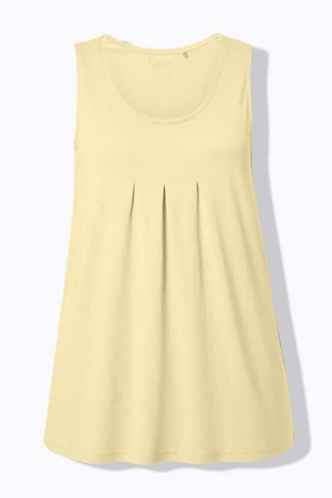 Top, Zierfalten, A-Linie, Rundhals, ärmellos, Modal