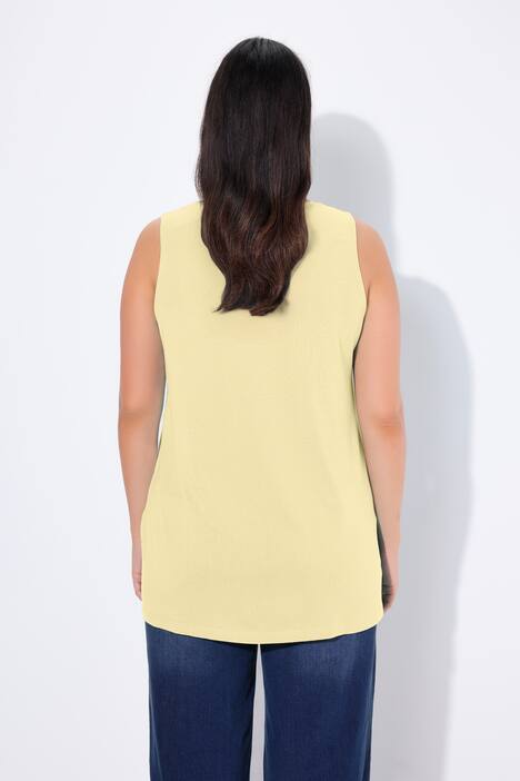 Top, Zierfalten, A-Linie, Rundhals, ärmellos, Modal