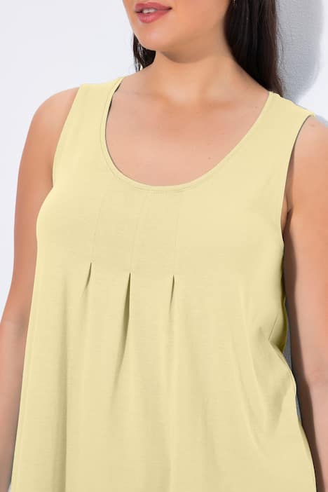 Top, Zierfalten, A-Linie, Rundhals, ärmellos, Modal